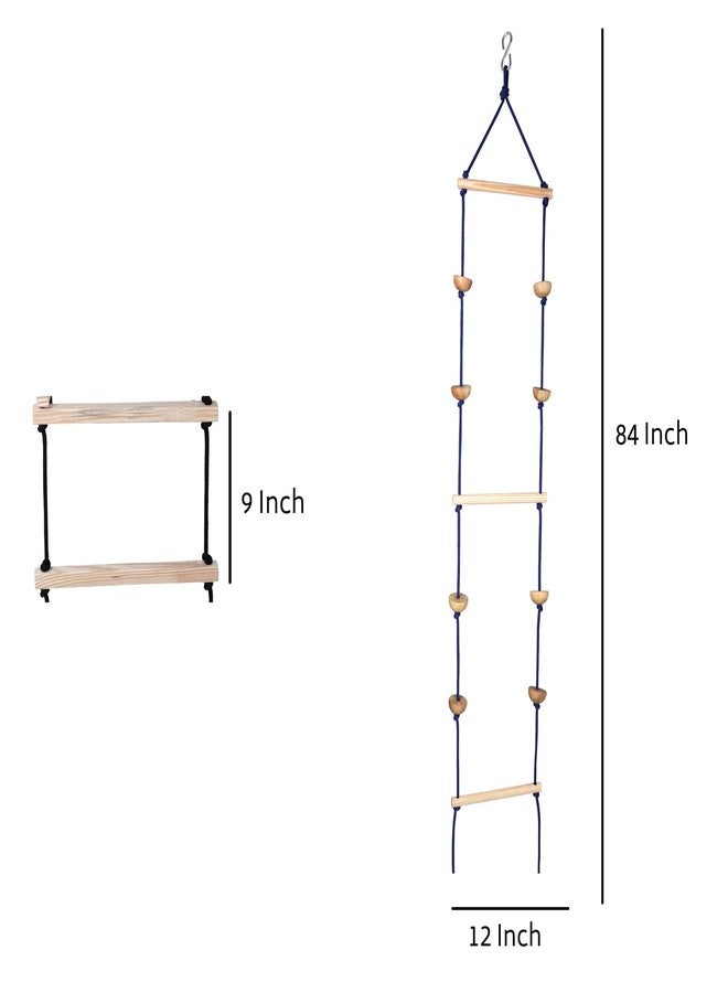 BOFFLE Rope Ladder for Kids | Climbing Stairs for Kids | Wooden Scales for Kids (3-10 Years, Orange L+Ball, Unisex) - Image 5